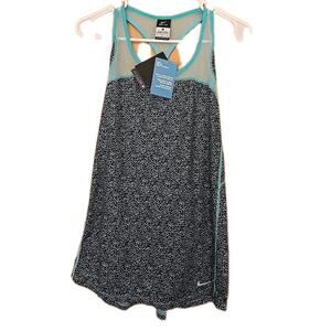 Nike Women's Young and Fast Cheetah Print Green Racerback Tank Top Size L New!